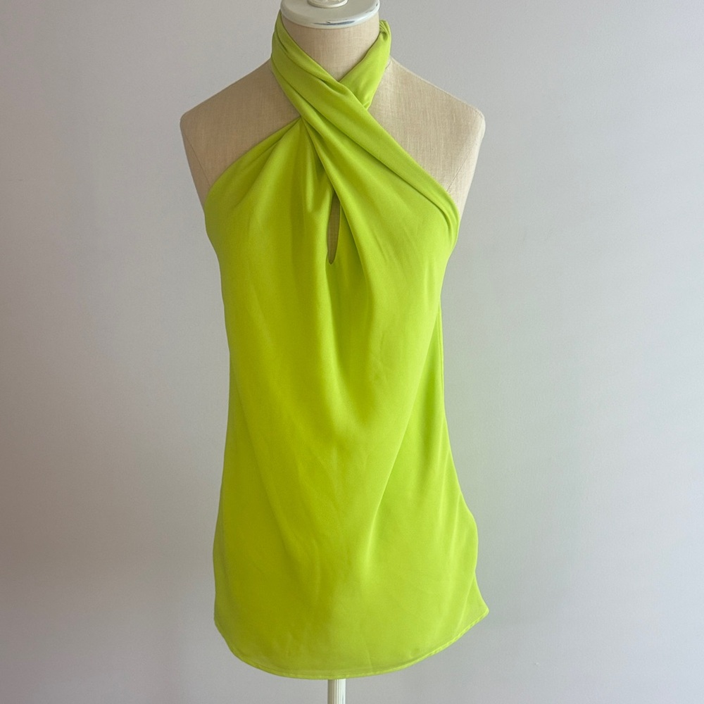 NWOT SHOW ME YOUR MUMU Lime Halter Neck Mini Dress | Sold Out | XS